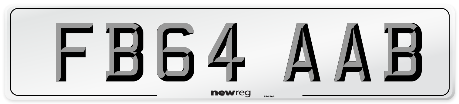 FB64 AAB Number Plate from New Reg